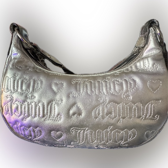 Juicy Couture NWT Metallic Silver Half Moon Crossbody | Factory Flaws - Picture 10 of 10